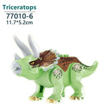 Load image into Gallery viewer, 5&quot; Luminous Dinosaur Jurassic Theme Building Blocks DIY Action Figures Play Set Triceratops