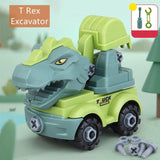 Laden Sie das Bild in den Galerie-Viewer, Inertial Take Apart Construction Dinosaur Truck Car T Rex Triceratops Excavator Toy for Kids T Rex Excavator
