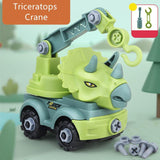 Laden Sie das Bild in den Galerie-Viewer, Inertial Take Apart Construction Dinosaur Truck Car T Rex Triceratops Excavator Toy for Kids Triceratops Crane