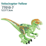 Laden Sie das Bild in den Galerie-Viewer, 5&quot; Luminous Dinosaur Jurassic Theme Building Blocks DIY Action Figures Play Set Velociraptor Yellow