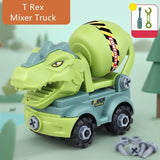 Laden Sie das Bild in den Galerie-Viewer, Inertial Take Apart Construction Dinosaur Truck Car T Rex Triceratops Excavator Toy for Kids T Rex Mixer Truck
