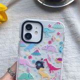Laden Sie das Bild in den Galerie-Viewer, Cartoon Dinosaur Patterned Phone Case Clear Slim Fit Protective Case for Apple iPhone