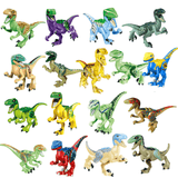 Laden Sie das Bild in den Galerie-Viewer, 5&quot; Mini Dinosaur Jurassic Theme DIY Action Figures Building Blocks Toy Playsets 17 Pcs Velociraptor Combo / Velociraptor